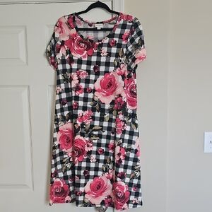Floral Checkered Dress